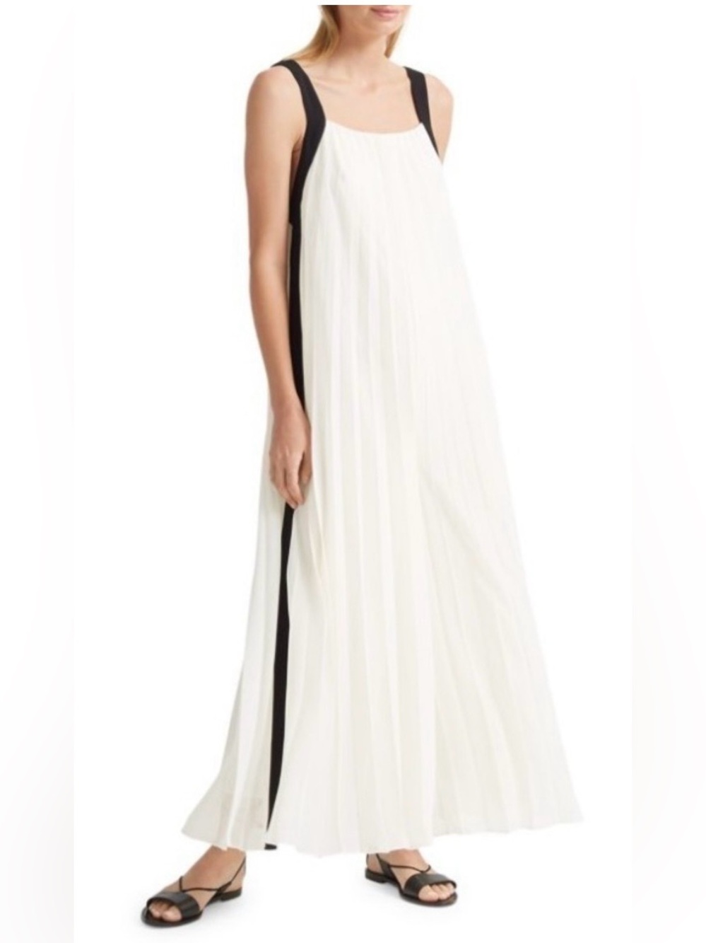 Club Monaco Pleated Jumpsuit with Black Straps